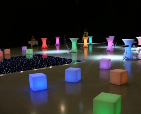 LED Poseur Table hire London | LED Cube & Poseur Table hire