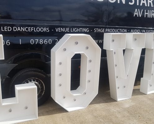 Wedding Letter Hire London LOVE, MR & MRS LED Letter Hire